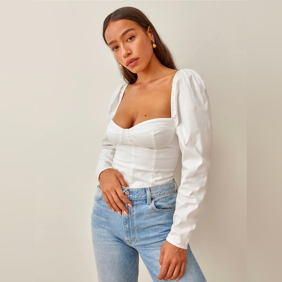 Reformation Cacio Top White Size 0 - Picture 2 of 9